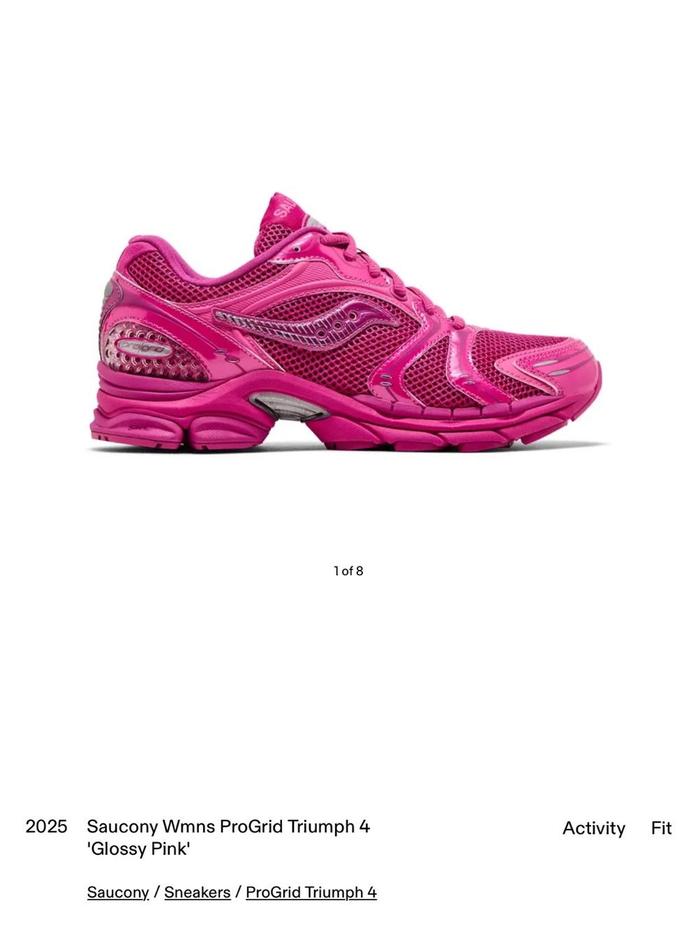 Saucony Women's ProGrid Triumph 4 - Glossy Pink Running Sneakers